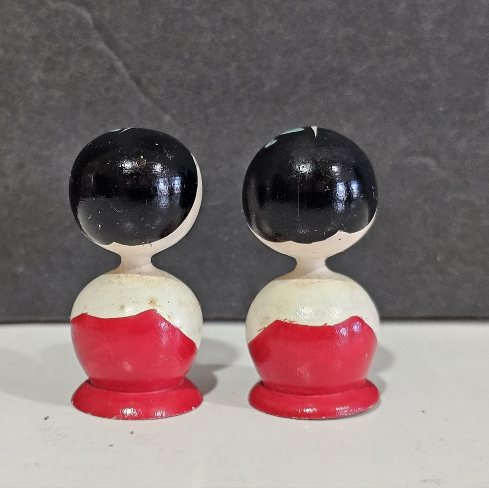 Vintage Korean Mini Kokeshi Dolls set of 2 - Picture 3 of 7